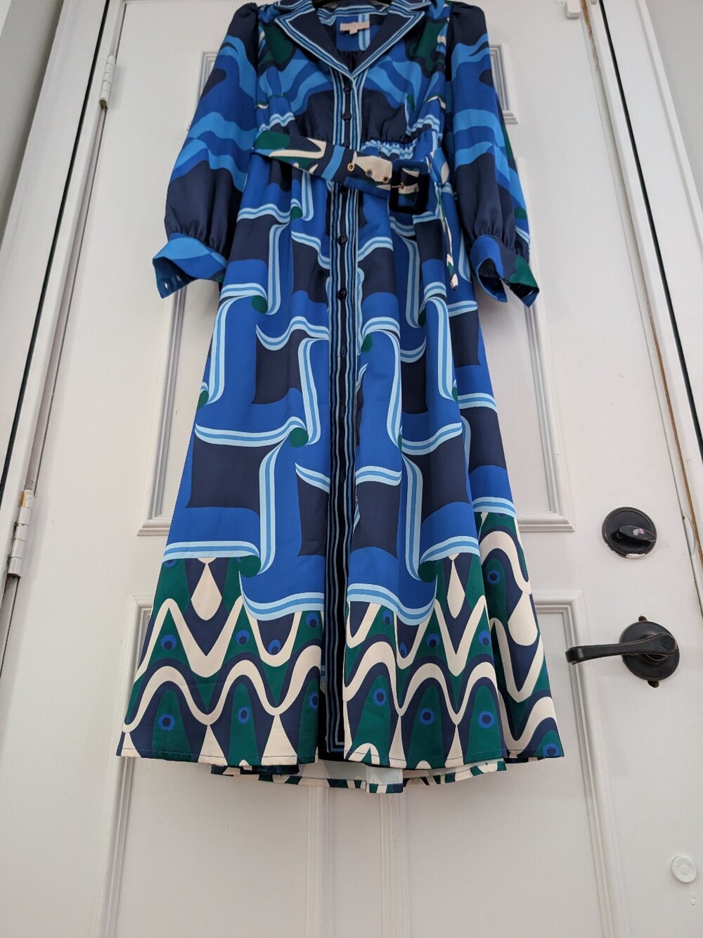 CIEBON Jessenia Print Long Sleeve Midi Shirtdress - Picture 2 of 7